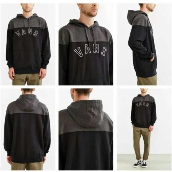 Vans Off The Wall Grey and Black Hoodie Size Medium - Picture 1 of 7